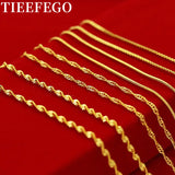24K Necklace Box Chain/Water Ripple Necklace For Woman