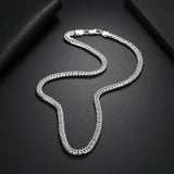 925 Silver 6mm Side Chain Necklace 20/22/24 In Charm Jewelry Gift