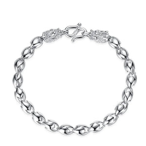 925 Sterling Silver Bracelet Men Chinese Style Dragon Bracelet