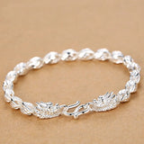 925 Sterling Silver Bracelet Men Chinese Style Dragon Bracelet