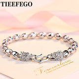 925 Sterling Silver Bracelet Men Chinese Style Dragon Bracelet