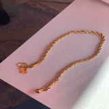 24K Twisted Rope Plated Bracelet 3MM Wedding Jewelry