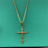 24K Cross Pendant Necklace for Women & Men