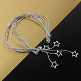 925 Silver Star Pendant Necklace Glamour Jewelry Party Gift