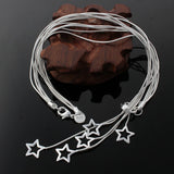 925 Silver Star Pendant Necklace Glamour Jewelry Party Gift