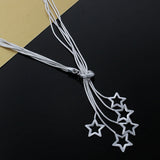 925 Silver Star Pendant Necklace Glamour Jewelry Party Gift