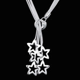 925 Silver Star Pendant Necklace Glamour Jewelry Party Gift