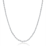 925 Silver Twisted Rope Chain Necklace Wedding Party Jewelry