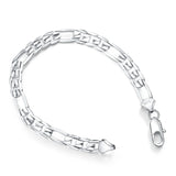 925 Silver 4/6/8mm Silver Chain Bracelet Wedding Jewelry