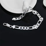 925 Silver 4/6/8mm Silver Chain Bracelet Wedding Jewelry