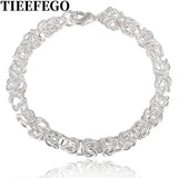 925 Silver 8 Inch Dragon Shrimp Clasp Bracelet Jewelry