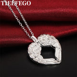 925 Silver Angel Wings Love Pendant Necklace Glamour Jewelry