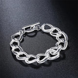 925 Silver Double Twist Chain Bracelets For Women
