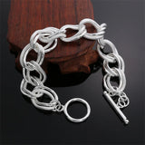 925 Silver Double Twist Chain Bracelets For Women