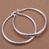 925 Silver Circle Big Earrings Top Wedding Women Jewelry