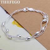 925 Silver Bead Bracelet Chain for Women Lady Wedding