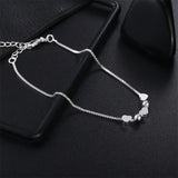 925 Silver Brushed Heart Pendant Clavicle Chain Women Necklace