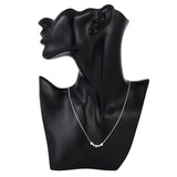925 Silver Brushed Heart Pendant Clavicle Chain Women Necklace