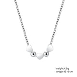 925 Silver Brushed Heart Pendant Clavicle Chain Women Necklace