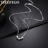 925 Silver Brushed Heart Pendant Clavicle Chain Women Necklace