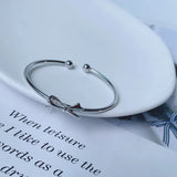 925 Silver Bow Bracelet Cuff Women's Bracelet Party Wedding Jewelry