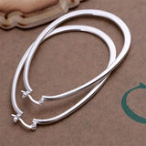 925 Silver Earring Noble Women Big Earring Jewelry Lady Wedding Hoops