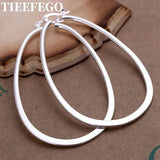 925 Silver Earring Noble Women Big Earring Jewelry Lady Wedding Hoops