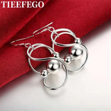 925 Silver Twisted Ball Dangle Earrings Vintage Style Wedding Jewelry