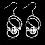 925 Silver Twisted Ball Dangle Earrings Vintage Style Wedding Jewelry