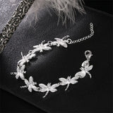 925 Silver Bracelet Set with Zirconium Diamond for Women