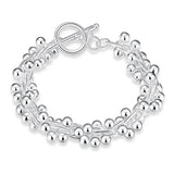 925 Silver Grape Bead Chain Bracelet Girls Accessories