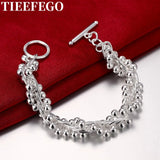 925 Silver Grape Bead Chain Bracelet Girls Accessories