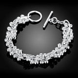 925 Silver Grape Bead Chain Bracelet Girls Accessories