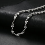 925 Silver Geometric Twist Chain Bracelet Wedding Jewelry Gift