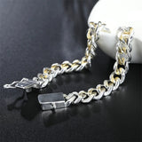 925 Silver 10mm Chain Wedding Bracelet Charm Gift