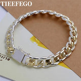 925 Silver 10mm Chain Wedding Bracelet Charm Gift