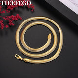 925 Silver Plated 18K 6mm Snake Bone Necklace For Men And Women