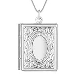 925 Silver Quadrate Picture Frame Pendant Necklace