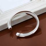 925 Silver Women Lady Wedding Retro Bracelet Jewelry