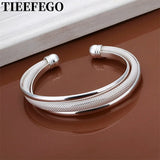 925 Silver Women Lady Wedding Retro Bracelet Jewelry