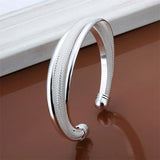 925 Silver Women Lady Wedding Retro Bracelet Jewelry