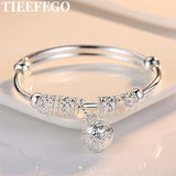 925 Silver Bells Ball Bangles Bracelets for Women