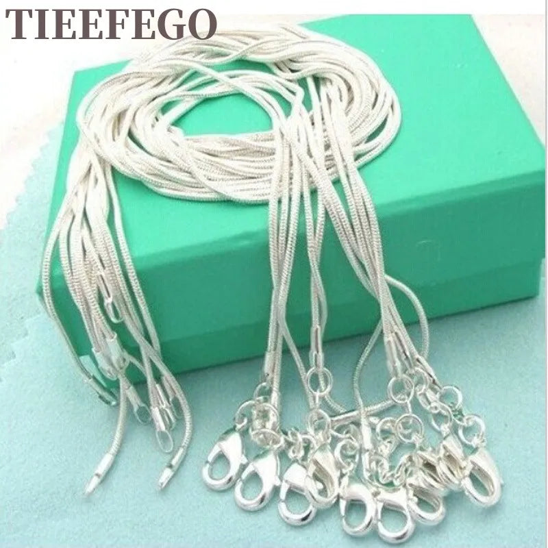 925 Silver 10pc 16-30" 1.2mm Snake Chain Necklace Jewelry