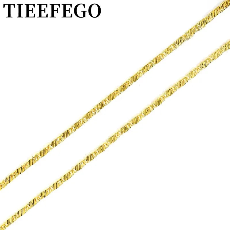 925 Sterling Silver 18K Chain Necklace Wedding Jewelry