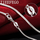 925 Silver 2MM Flat Snake Chain Necklace 16-30 Inch