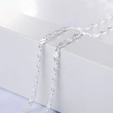 925 Silver 2mm Charm Chain Necklace For Wedding Party