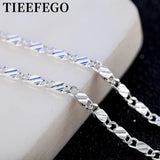 925 Sterling Silver 2mm Charm Chain Necklace for Wedding Party