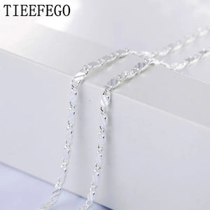 925 Silver 2mm Charm Chain Necklace For Wedding Party