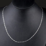 925 Silver 4mm Sideways Flat Chain Necklace 16-30 Inch