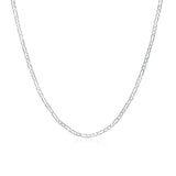 925 Silver 4mm Sideways Flat Chain Necklace 16-30 Inch